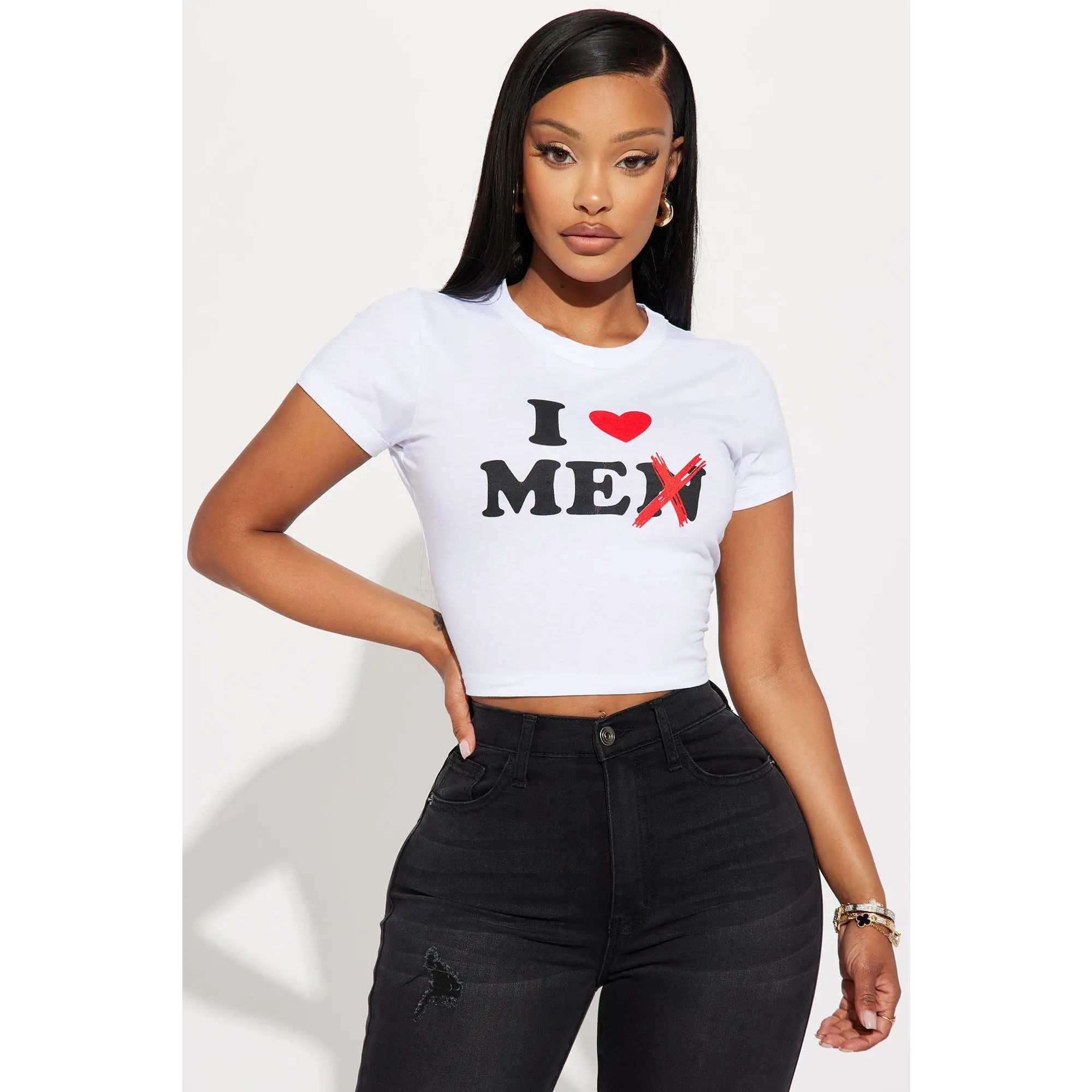 I Love Me Graphic Tee - White