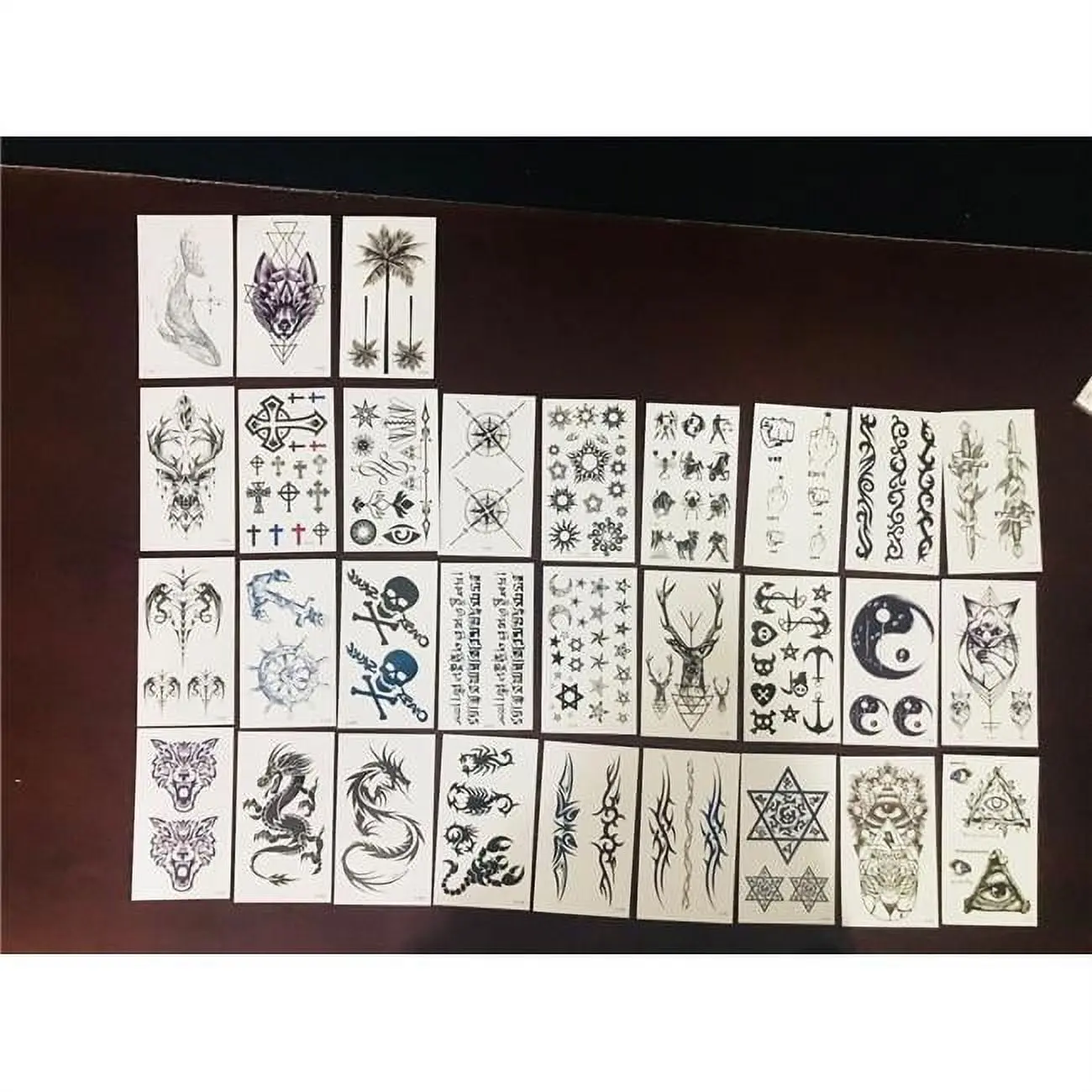 212 MAIN TAT04 Fake Temporary Tattoo Sheets - Easy-Apply, Long-Lasting, Various Styles, Men's Special Occasion Costume Accessory, Fake Tattoos