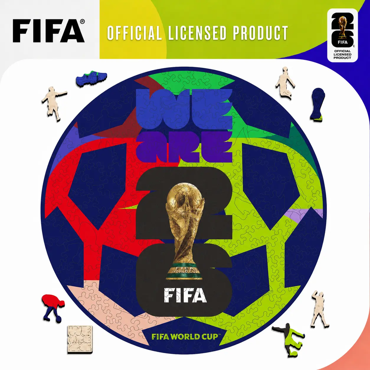 Official FIFA World Cup 2026 Edition Football Puzzle for Adults, Wooden Soccer Puzzle Gifts for Men, 200 Pieces Unique Jigsaw Puzzles Soccer Fans Collectible, Home Decoration 11.8 X 11.8 Inch campingessentials