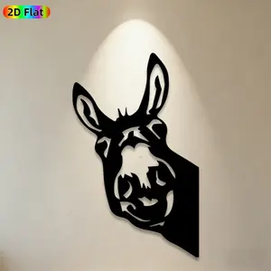 1pc Donkey Metal Wall Art, Whimsical Donkey Statue Mural, Ideal Gift for New Year, Easter, Animal Decor Enthusiasts, Weather-Resistant Metal Wall Decor Wall Sculptures, Perfect for Patio Wall & Garden Fence, Unique Outdoor Decor