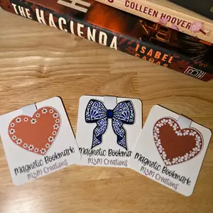 Cute Talavera Bow & Clay Hearts  Magnetic Bookmark Bundle