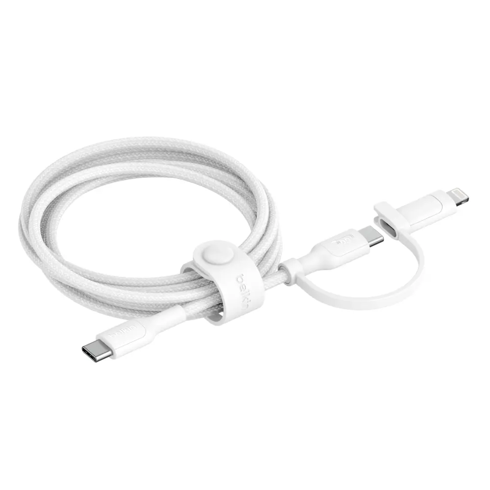 Belkin BoostCharge Pro 2-in-1 Charging Cable - USB-C and Lightning Connectors for Smartphone, Cellphone, Electronic Device Charging Needs