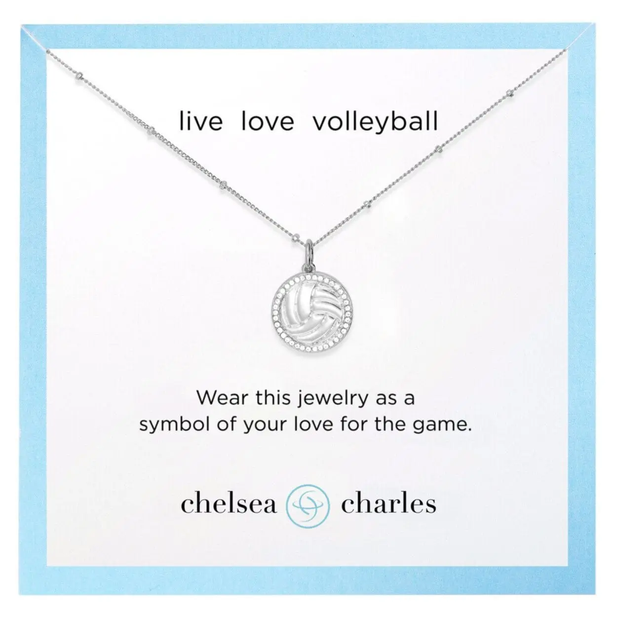 Silver Pavé Volleyball Necklace Silver Pavé Volleyball Necklace
