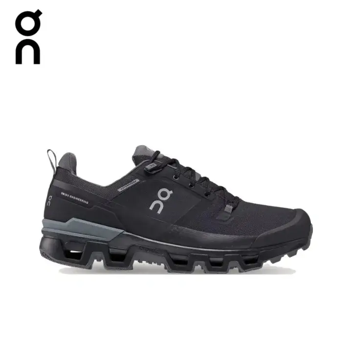 On Cloudwander Black White Lightweight Cushioned Outdoor Trekking Daily Walking Shoes
