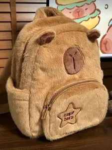 Cute Unique Capybara Backpack for Women Multifunctional Plush School Bag Casual Travel Rucksack Daypack