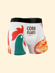 1 piece rooster Men's Long printed flat cornered underwear, soft breathable fabric, Elastic waistband comfortable underpants. Suitable for all day wear, as well as work and gym workouts. Anti-Chafing, no rolled edge underpants.