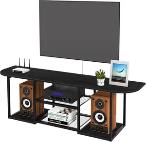 Floating TV Stand for 50 60 Inches TV,Wall Mounted Media Console with Open Storage Shelves，Modern Entertainment Center for Living Room,Bedroom (Black)