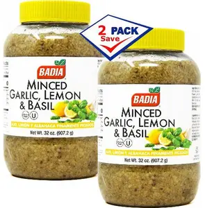 Badia Minced Garlic Lemon and Basil 32 oz pack of 2 Flavor Spice