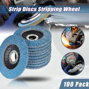 100 Pack 4-1/2' X 7/8' 40 Grit Zirconia Flap Discs-72-Layer Long-Life Sanding Grinding Wheels for Angle Grinder, Fast Metal Removal & Finishing