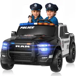 Dodge Ram 1500 Kids Ride-On Police Truck 12V/24V|Officially Licensed Patrol Car with 2x200W Motors,Remote Control, LED Lights, Siren, Walkie-Talkie & 2-Seater Design | Electric Ride-On Car for Ages 3-8summervibes Ride On Car