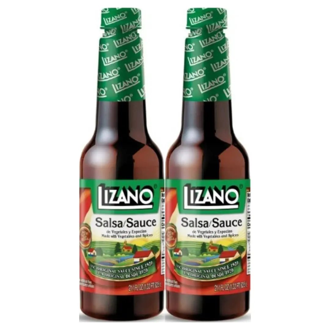 Lizano Original Flavor Jarred Cooking Sauce (2 Pack) - 21.1 fl oz, Vegetable & Spice-Blended Costa Rican Garlic Marinade, Spicy Sauce Staple, Spicy Sauces