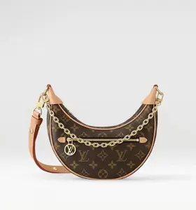 Pre-owned Louis Vuitton LV Loop Bag Full Original LV Monogram Moon Pea Chip Armpit Shoulder Bag
