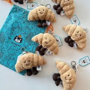 Jellycat Amuseables Croissant Keychain - Adorable Stuffed Animal Keychains, Cute Animals, Fun Gift Ideas for Kids, Birthdays & Collectors, Unique & Special Keychains