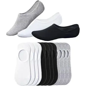 7 Pairs No Show Socks for Men & Women, Low Cut Ankle Boat Socks, Thin Cotton Invisible Liner with Non-Slip Grip, Casual Athletic Socks – Black