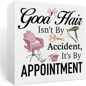 Hairstylist Gift Hairstylist Decor Hairstylist Appreciation Gift Hairdresser Gifts for Women Best Cosmetology Gifts for Women Men, Wooden Sign Decor, Office Home Decor Products, Good Hair Isn't by Accident, It's by Appointment 5x5 inch