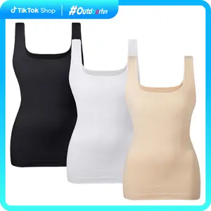 Women's Tummy Control Shapewear Tank Tops - Seamless Square Neck Compression Tops, Slimming Body Shaper, Comfortable Breathable Fabric