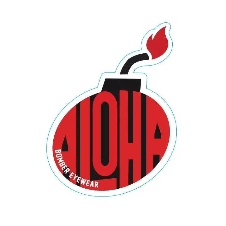 Aloha Bomb Red and Black Vinyl Decal - 6-Inch Custom Decal for Laptop, Motorcycle | Toys & Hobbies DIY Scrapbooking & Stamping Supplies