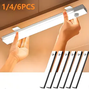 1/4/6pcs of LED Lights with Motion Sensors, Rechargeable Via USB, Adjustable Brightness, Three Modes, Dimmable Nightlight, Suitable for Use As Night Lights in Bedrooms, Kitchen Lighting