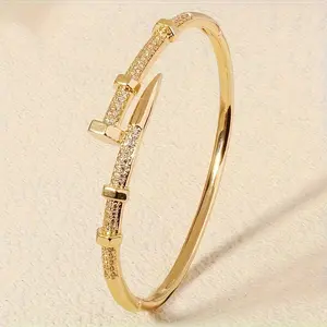 1pc Creative Zirconia Exquisite Micro Inlaid Zirconia Bracelet Wrapped Snake Open Bracelet Suitable for Daily Wear, Festival Wedding Gift for Friends