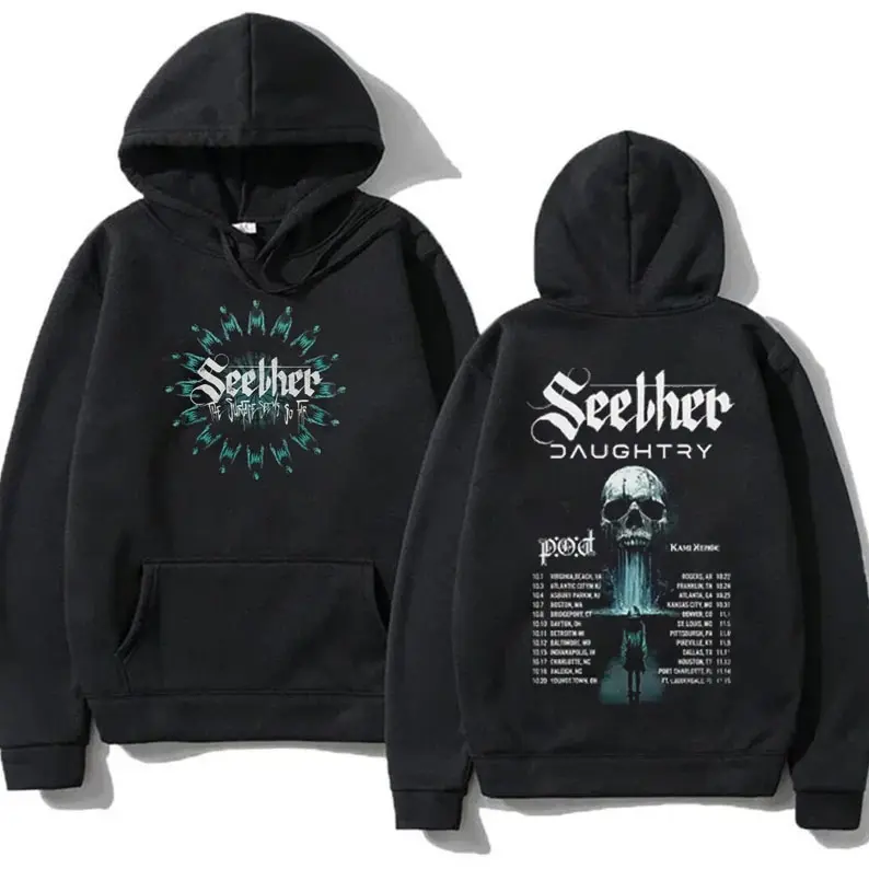 Seether X Daughtry 2025 Tour Skull Graphic, Concert 2025 Hoodie