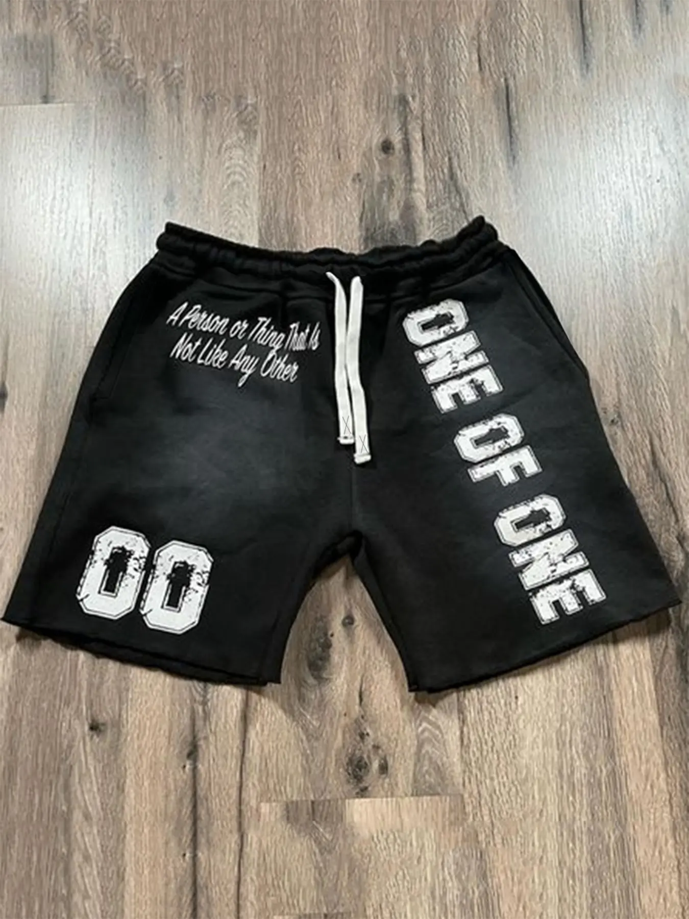 Summer Letter Print Graffiti Shorts, Casual Drawstring Fitted Shorts with Comfortable Fashion Design, Drawstring Waistband Shorts