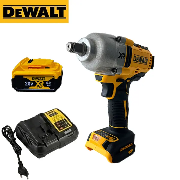 DEWALT 20V Brushless Motor Cordless Impact Wrench - 1/2" Hog Ring Anvil Socket Drive, Tools for Mechanics, Professional Power Tool for Hardware & Automotive Repair, Cordless Freedom, High Torque Impact, Batteries