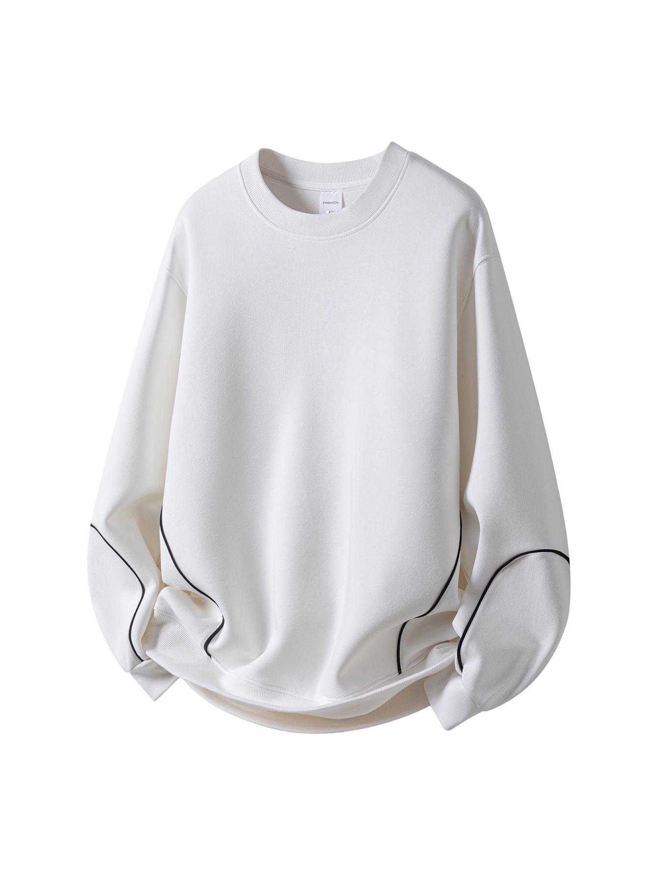 CCCMAI Men's Regular Fit Plain Sweatshirt Crew Neck Long Sleeve Top Street Fashion Style Loose Casual Solid Color Pullover Suitable for Spring and Fall Fashionable Menswear