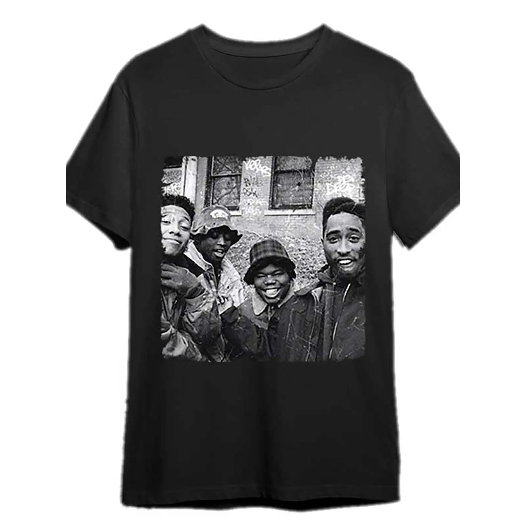 Women's Oversized Boxy Crew Neck Graphic T-Shirt - 90 Cotton Short-Sleeve, Ultra-Soft Breathable Fade-Resistant Fabric, Muppet Christmas Mac Design, Easy Care & Sizing, All-Seasons Casual Streetwear Biker Top (338288), Black/White, XXXXL, Cold Wash