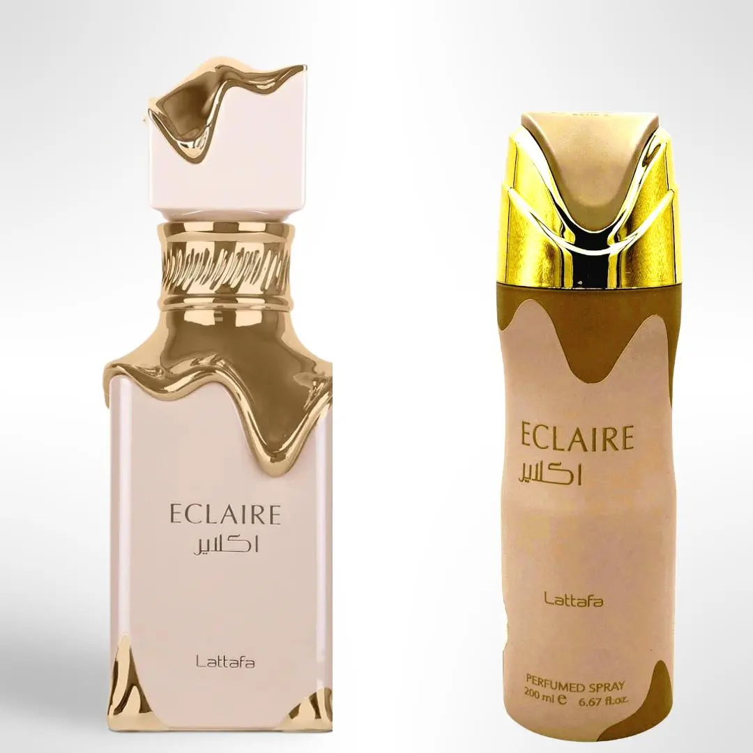 Lattafa 2-Piece Eclaire Deodorant Bundle, Women's Fragrance, Scented Aroma Body Care Cosmetic Product, Daily, Deodorant Perfume Fragrance