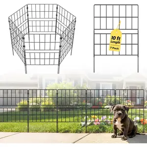 31.5 Inch(H) X 10 Ft(L) Decorative Garden Fence, 7 Pack Tall Fence Fencing Panels, Metal Wire Border No Dig Fencing  Barrier for , Flower Edging for Yard Landscape Patio Outdoor Decor