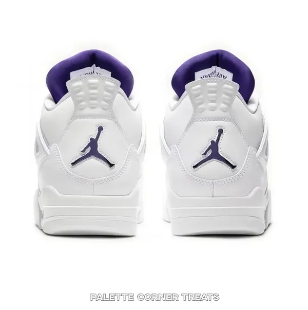 White Purple Metallic Mid-Top Retro Basketball Shoe | Metallic Purple Colorway Streetwear Sneaker