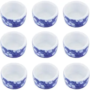 9 Pcs Micro Ceramic Water Bowl, Hermit Crab Mini Dish for Spider Tarantula Millipede Tiny Reptile