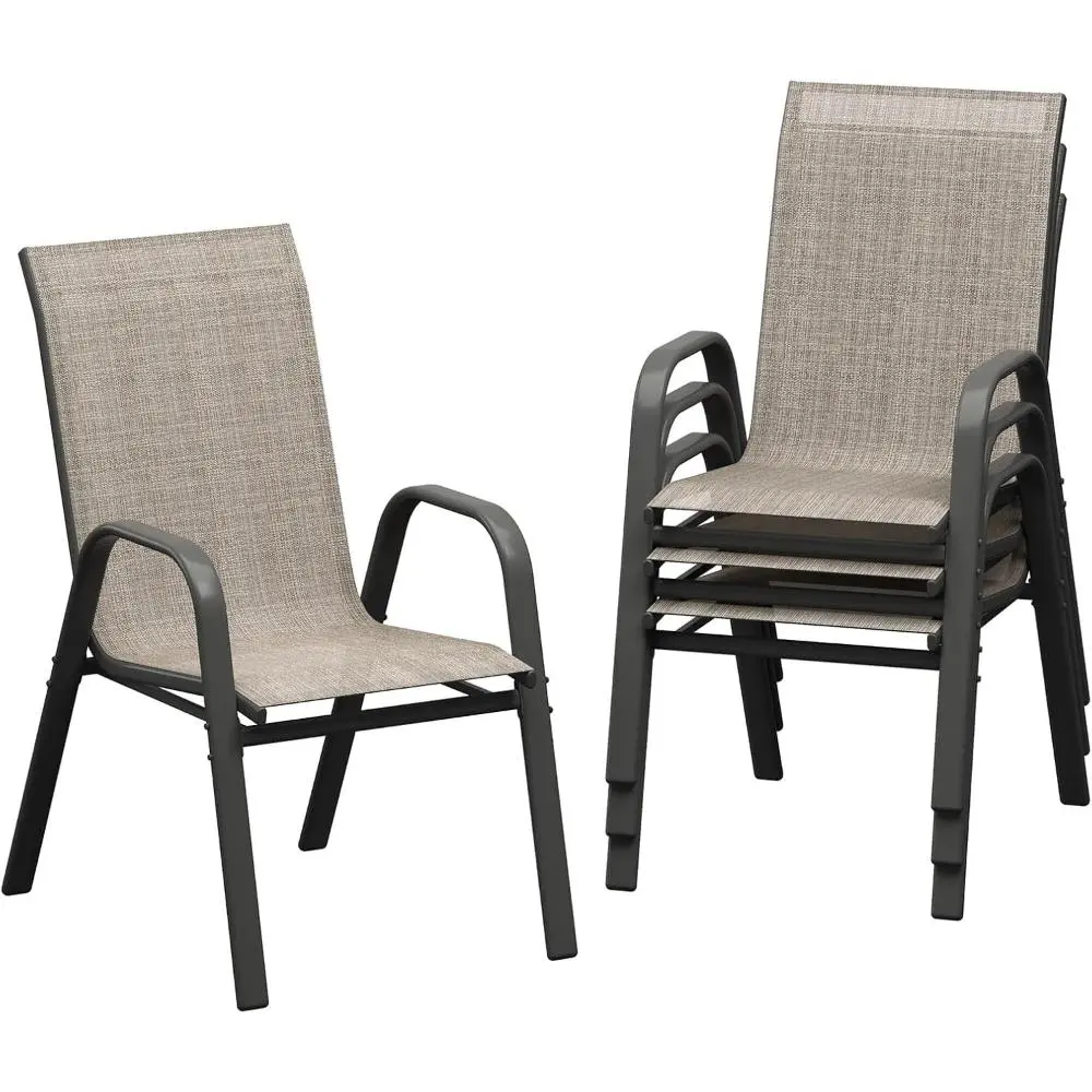 Iron 4-Piece Compact Space-Saving Heavy Duty Folding Patio Garden Dining Chairs Set - Rust-Resistant Frame, Breathable Textilene Material, Non-Slip Pads, No Special Maintenance, 21.26"d×29"w×37.8"h, Assembly Required for Balcony & Apartments