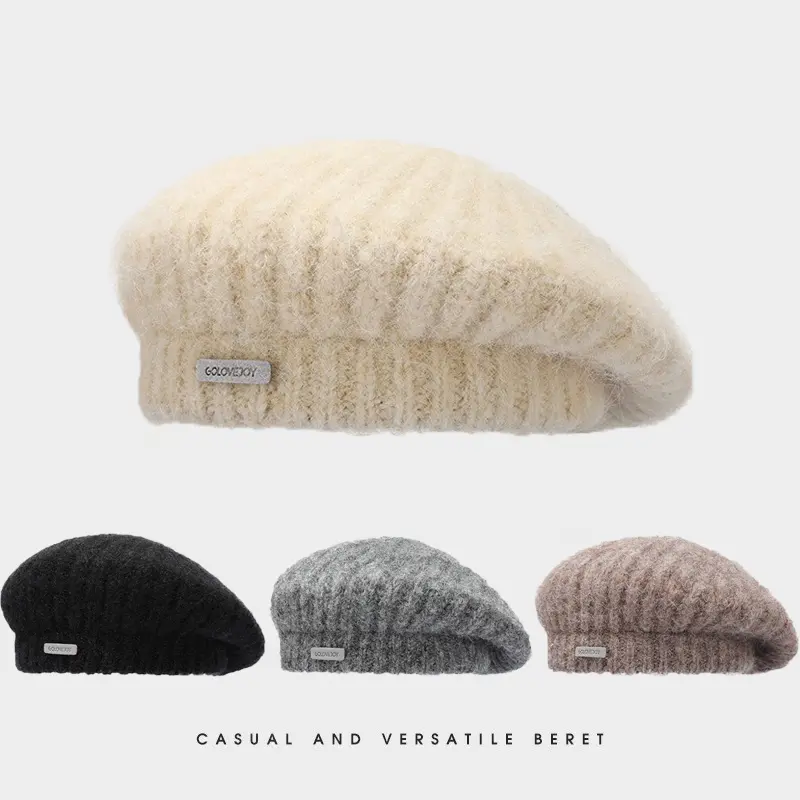 [Soft Stylish] New Women's Beret, Vintage British Painter Hat, Soft and Stylish, Autumn/Winter Fashion Trend, Adult Autumn/Winter Cloud-Like Warm Hat, Autumn/Winter Warm Beret for Large Head Circumference