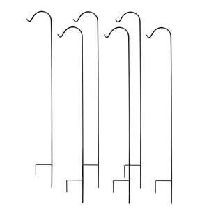 Ashman 92 In Shepherd's Hook Metal Garden Plant Hanger, Black (3 Pack) (2 Pack)