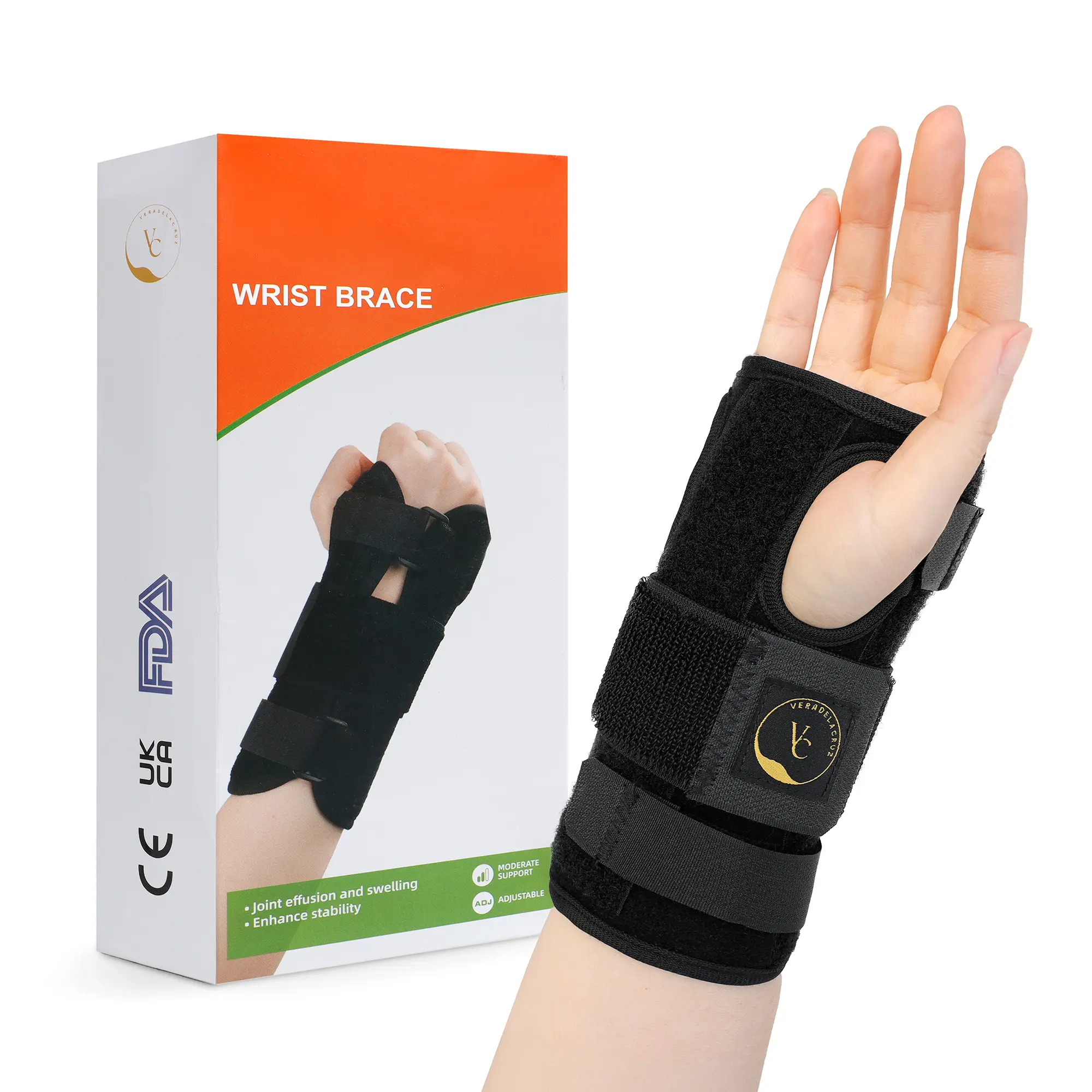 Wrist Brace for Carpal Tunnel, Arthritis & Tendonitis – Adjustable Compression Support with Removable Splint – Stabilizing Hand Brace for Pain Relief, Left or Right Hand, Day & Night Use. Healthcare Tool