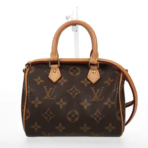 Pre-owned Louis Vuitton Coated Canvas Crossbody Bags Speedy Nano Brown Monogram 16255590 hz