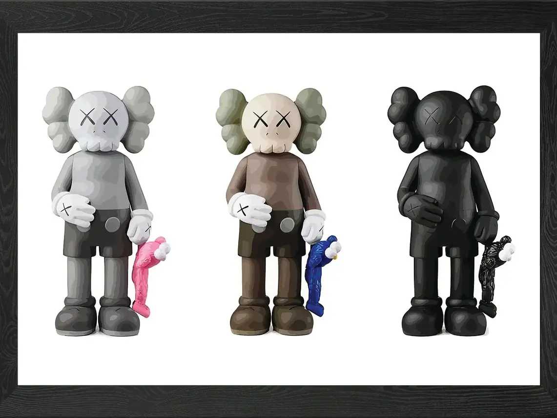 KAWS Canvas Print, Hypebeast-Themed Home Decor Wall Art for Living Room