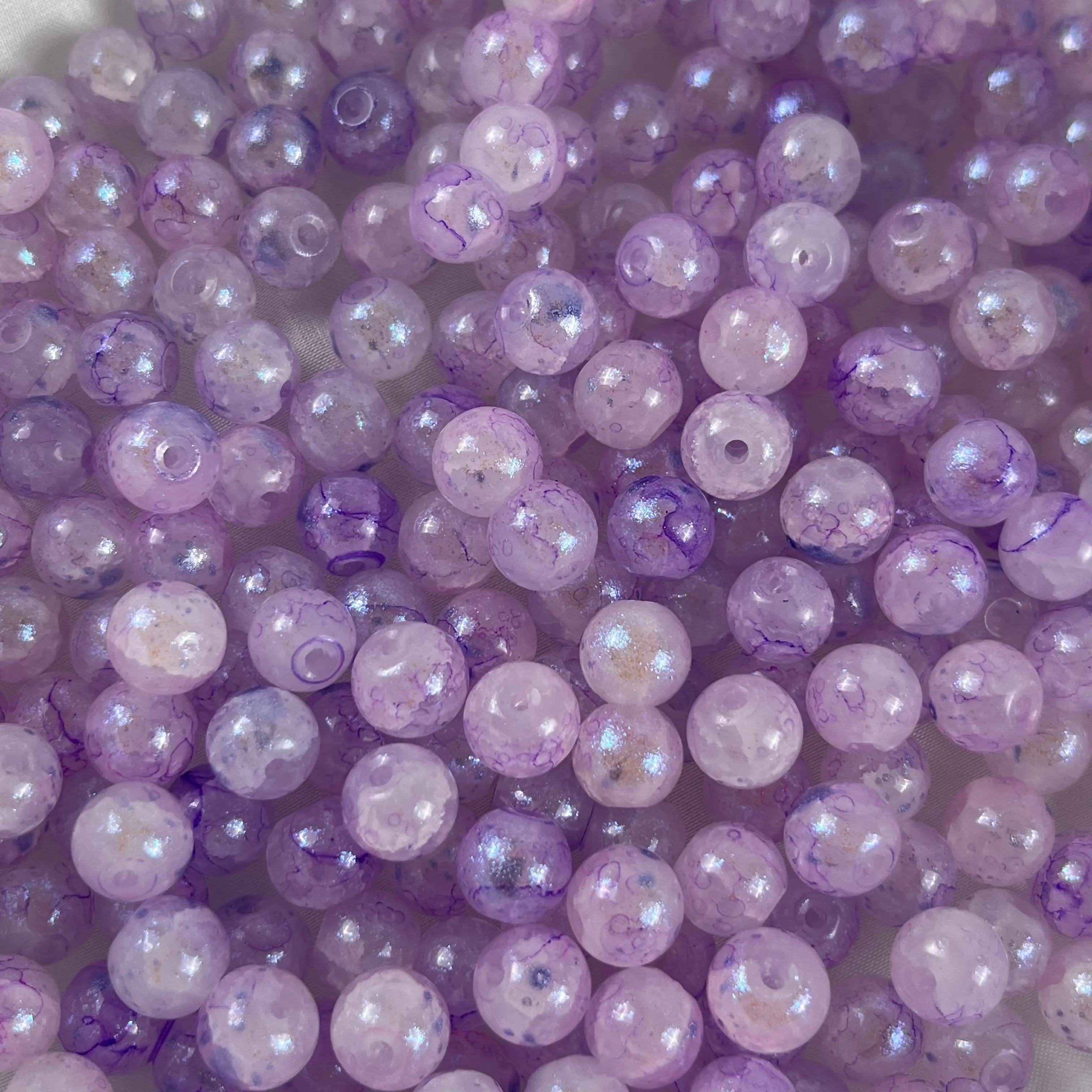 [G25]8mm sparkly glass bead 40ml