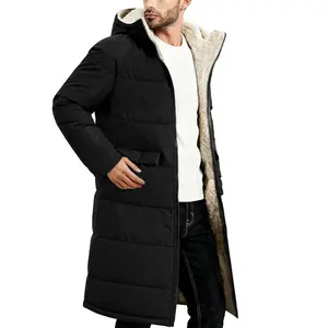 Men's Long Winter Coats Warm Water Resistant Puffy Hooded Windbreaker Insulated Thicken Jackets with Hood