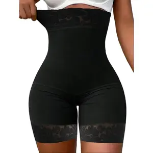 High Waist Shapewear Shorts Fajas Firm Control Girdle Comfortable Breathable Zipper Tummy Control Butt Lift Seamless Minimizer Compression Lace Panties Womenswear Bodycon brazilian