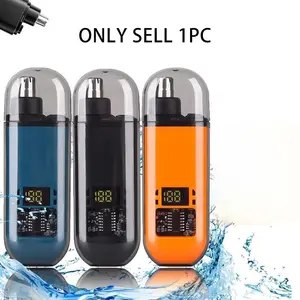 Nose Hair Trimmer for Men Women, Painless Eyebrow Facial Hair Shaver, LED Display Nose Clipper, USB Rechargeable Trimmer, Waterproof Dual Edge Blades Clipper for Easy Cleaning