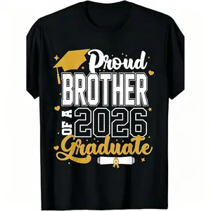 Class of 2026 Graduate T-Shirt - Proud Mom of a 2026 Senior, Unisex Short-Sleeve Shirt with 2025-2029 Graduation Design, Round Neck for  Parties  & Gown Events