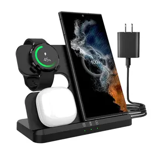 3 in 1 Wireless Charger, 1 Count 15W Multifunctional Wireless Charging Station for Samsung S24 S23 Ultra S22 S21 S20 Note 20 series ZFlip/Fold, for Galaxy Watch 7/6/5/4, Buds 3 2 Pro