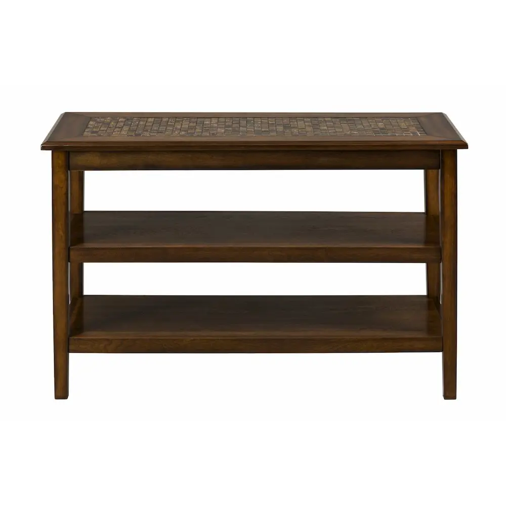 48-in Baroque Sofa Table, Indoor Furniture with Inlaid Mosaic Tile Pattern, Blended Finishes, Distinctive Touch of Artistry, Against-Wall Placement, Versatile Addition