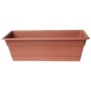 212 MAIN 18 in Classic Rectangular Dura Cotta Window Box Planter Pot, Outdoor Garden Planter, Model DCBT18-46, Outdoor Planters