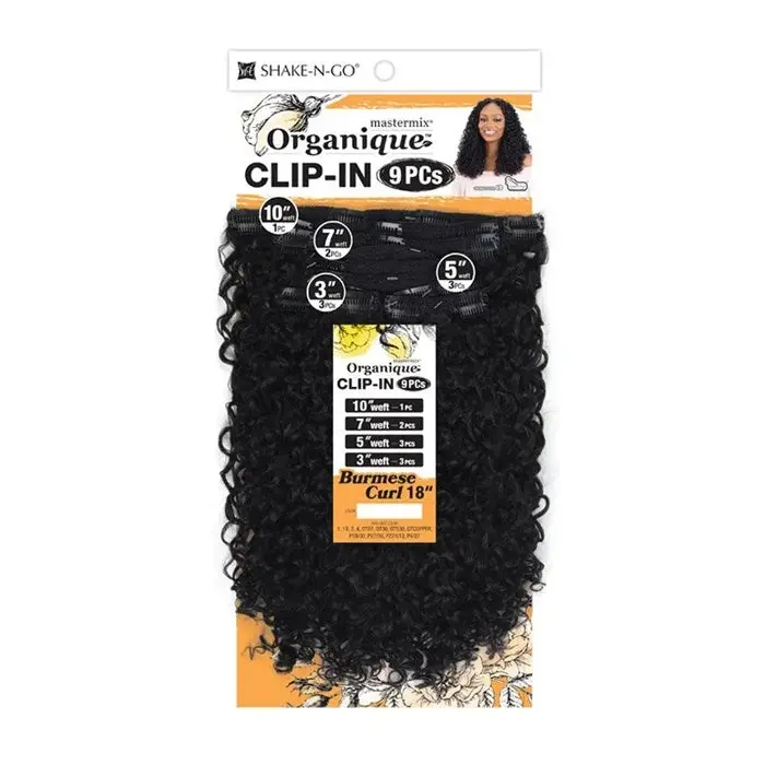 Shake-N-Go Organique 9pcs Clip-In Weave - BURMESE CURL 18"