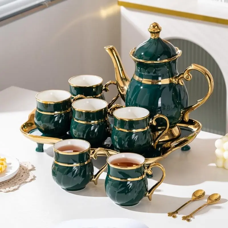 Luxury Banquet Tea Set, Vintage European British Style, Includes Coffee Pot, Guest Teacups, Home Teapot, High-Quality Tableware, Tea Party Set