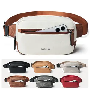 LATMAP 2L Fanny Packs Belt Bag Purse Shoulder Bag, Versatile Crossbody Bags for Women Men, Faux Leather Waist Pack with Adjustable Strap, Sling Chest Bum Bag for Travel Essentials Work Hiking, Great Gifts for Birthdays Holidays