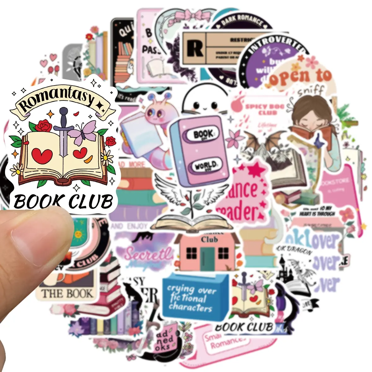 50 PCS Reading Book Stickers Bookish Aesthetic Stickers for Water Bottle Laptop Decal Adhesive Decals Gift Idea Reader Reading Sticker Book Lover Accessories Library for Teen Adult Student Reading Prizes Library Teacher Librarian Book Club